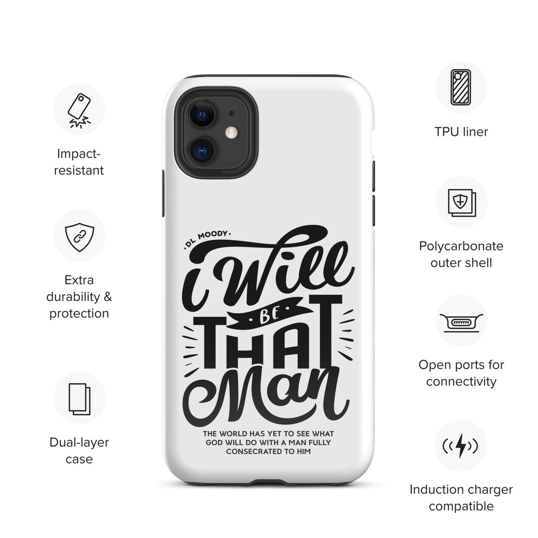 Christian Phone Case I Will Be That Man White for iPhone® iPhone® Phone Cases   