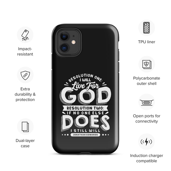 Christian Phone Case Live For God Black for iPhone® iPhone® Phone Cases   