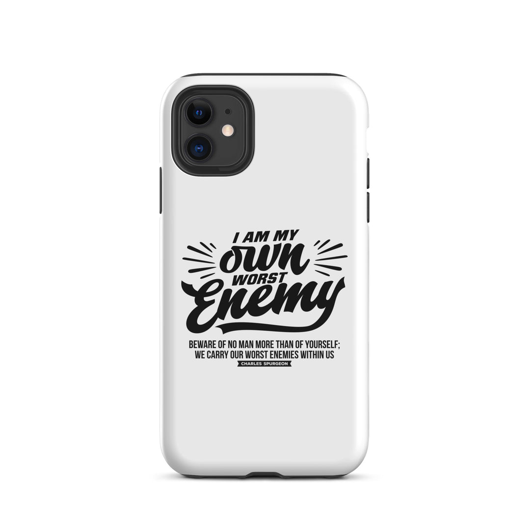 Christian Phone Case Worst Enemy White for iPhone® iPhone® Phone Cases Glossy iPhone 11 