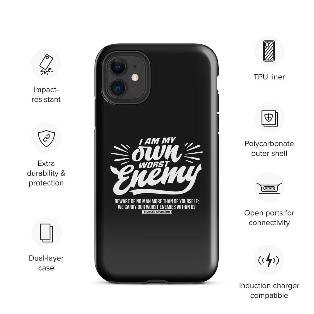 Christian Phone Case Worst Enemy Black for iPhone® iPhone® Phone Cases   