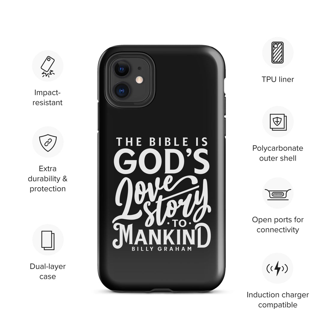 Christian Phone Case God's Love Story Black for iPhone® iPhone® Phone Cases   