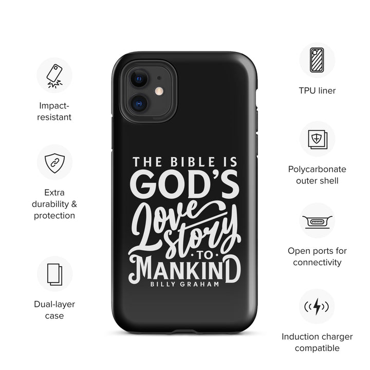 Christian Phone Case God's Love Story Black for iPhone® iPhone® Phone Cases   