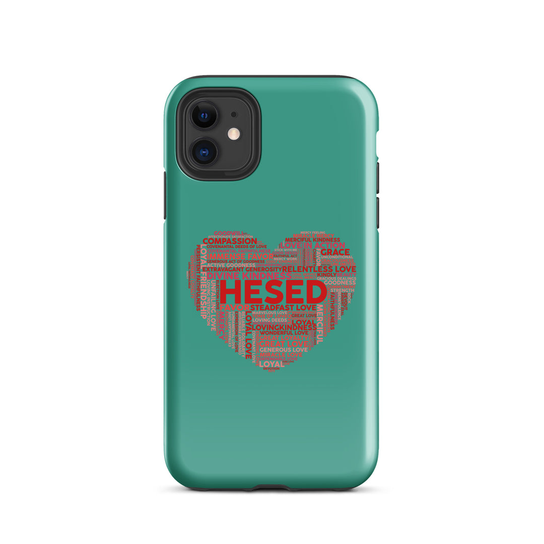 Christian Phone Case Hesed Heart Teal for iPhone® iPhone® Phone Cases Glossy iPhone 11 