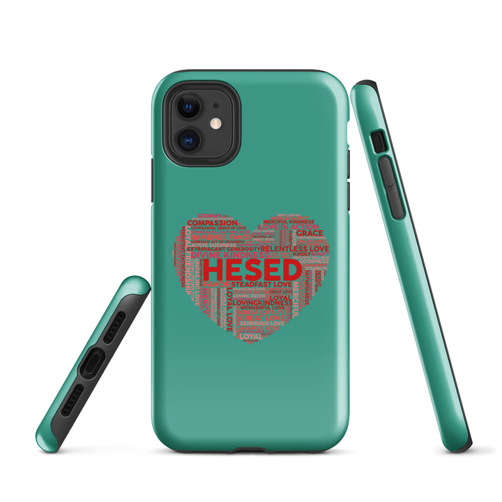 Christian Phone Case Hesed Heart Teal for iPhone® iPhone® Phone Cases   