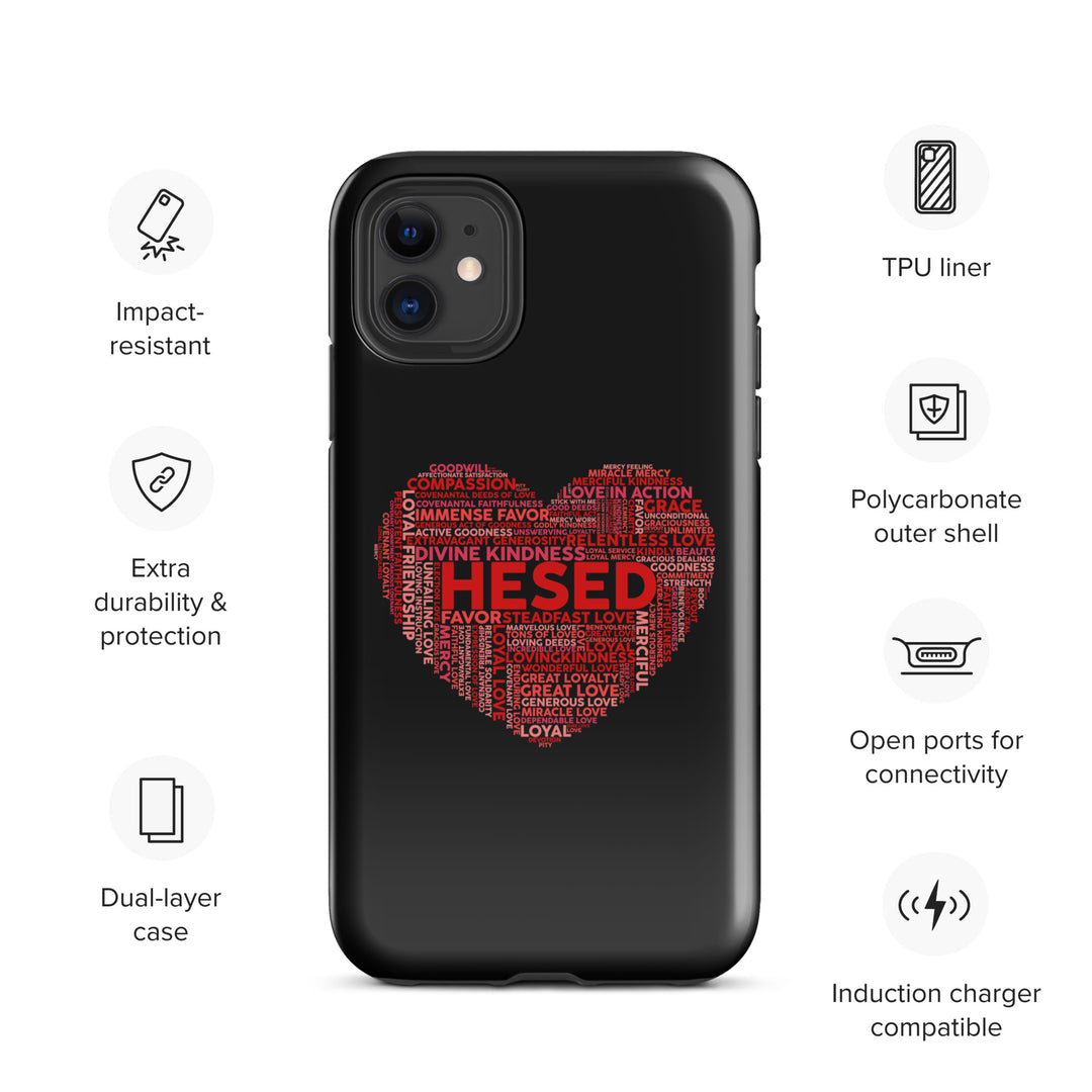 Christian Phone Case Hesed Heart Black for iPhone® iPhone® Phone Cases   