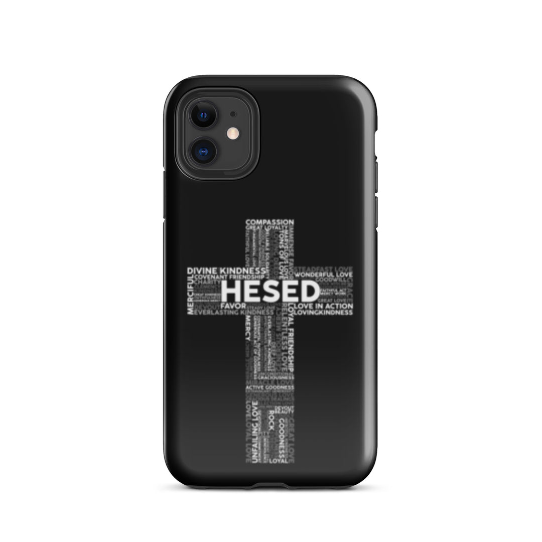 Christian Phone Case Hesed Cross Black for iPhone® iPhone® Phone Cases Glossy iPhone 11 