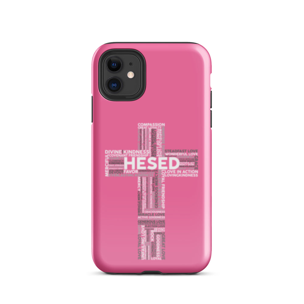 Christian Phone Case Hesed Cross Pink for iPhone® iPhone® Phone Cases Glossy iPhone 11 