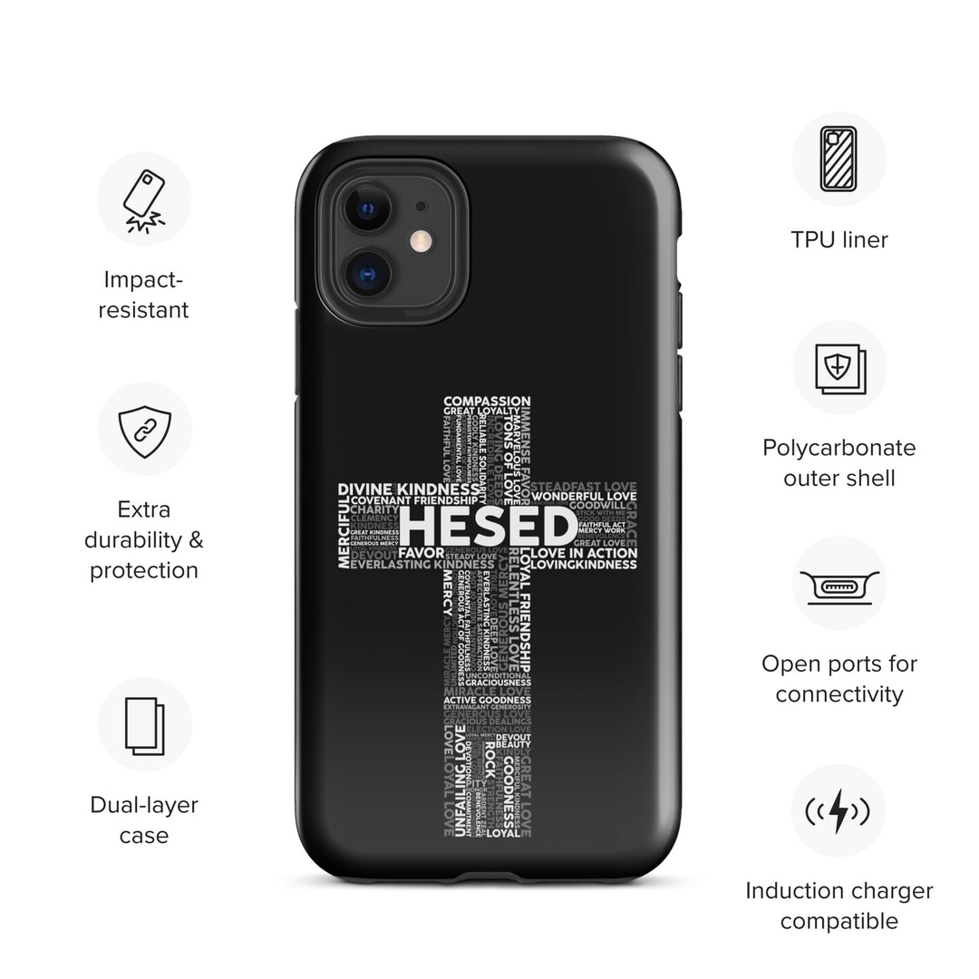 Christian Phone Case Hesed Cross Black for iPhone® iPhone® Phone Cases   