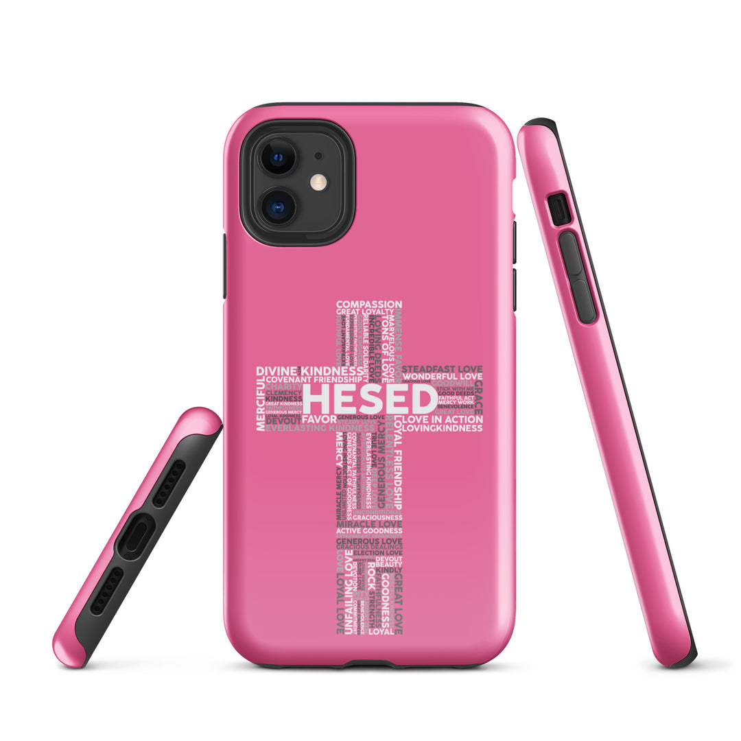 Christian Phone Case Hesed Cross Pink for iPhone® iPhone® Phone Cases   