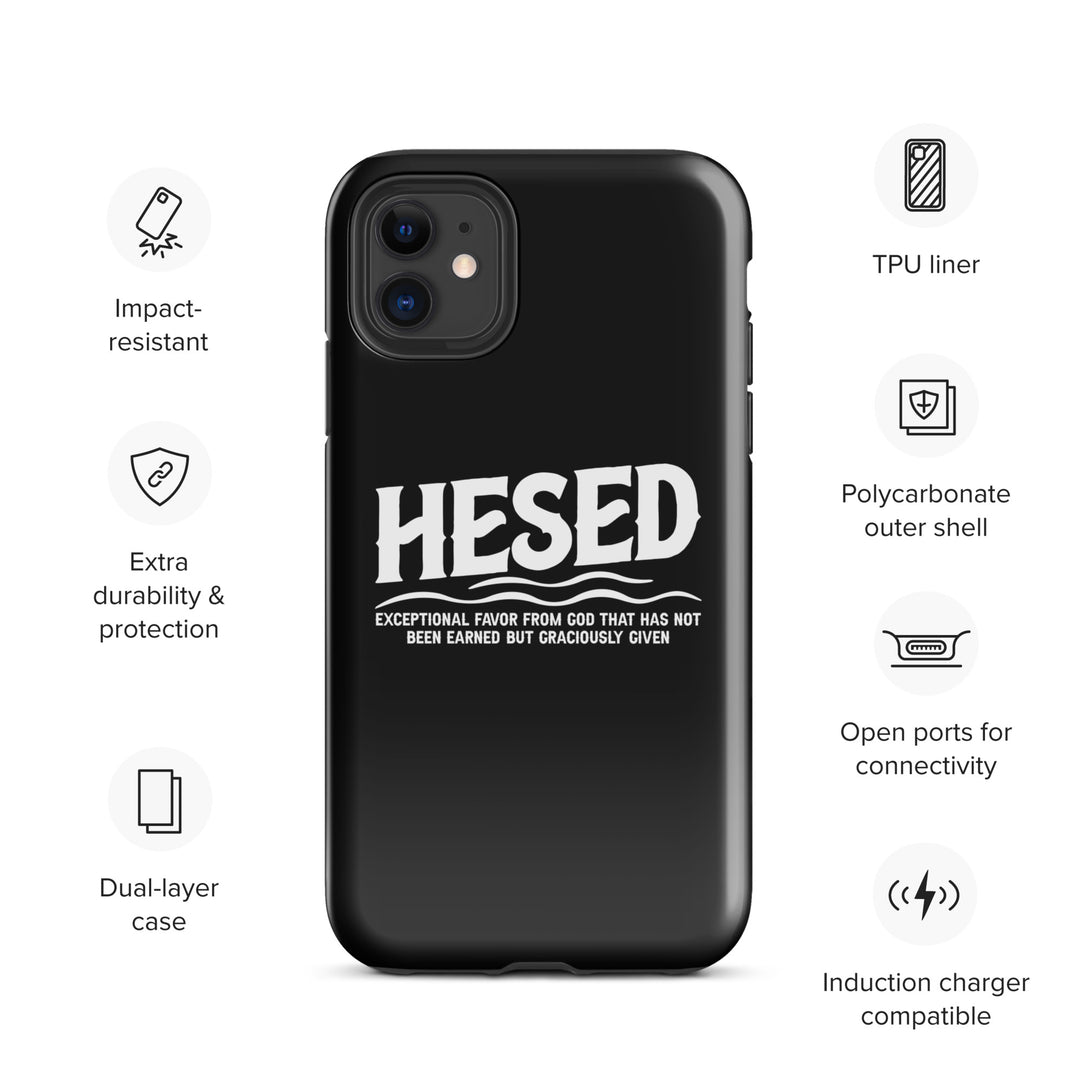 Christian Phone Case Hesed Exceptional Favor Black for iPhone® iPhone® Phone Cases   