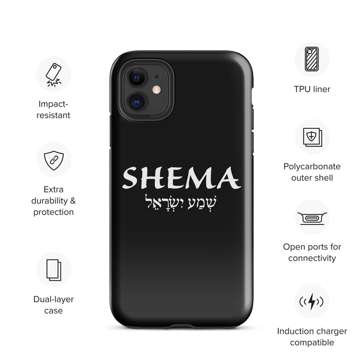 Christian Phone Case Shema Hebrew Black for iPhone® iPhone® Phone Cases   