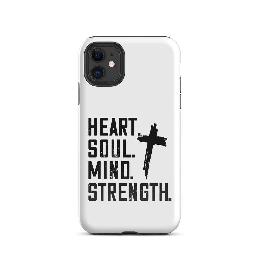 Christian Phone Case Heart Soul Mind Strength White for iPhone® iPhone® Phone Cases Glossy iPhone 11 