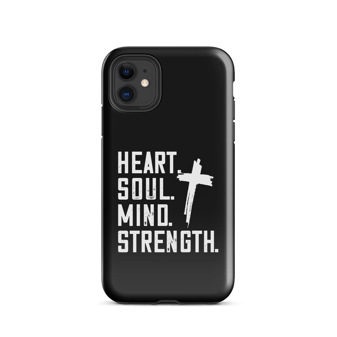 Christian Phone Case Heart Soul Mind Strength Black for iPhone® iPhone® Phone Cases Glossy iPhone 11 