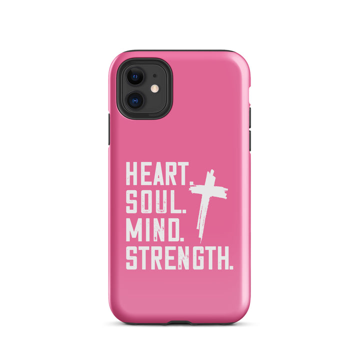 Christian Phone Case Heart Soul Mind Strength Pink for iPhone® iPhone® Phone Cases Glossy iPhone 11 