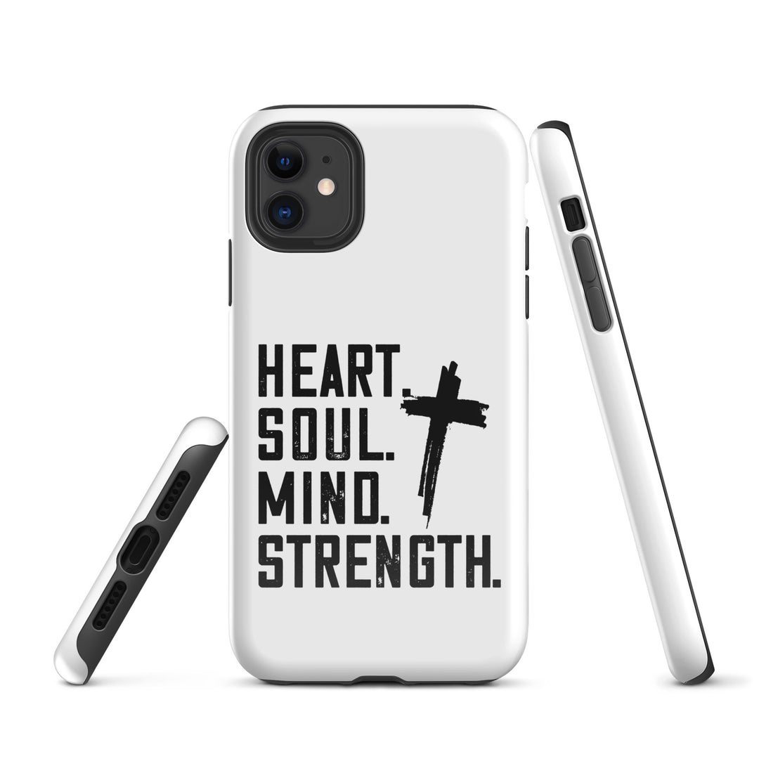 Christian Phone Case Heart Soul Mind Strength White for iPhone® iPhone® Phone Cases   