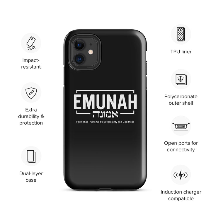 Christian Phone Case Emunah Faith That Trusts Black for iPhone® iPhone® Phone Cases   