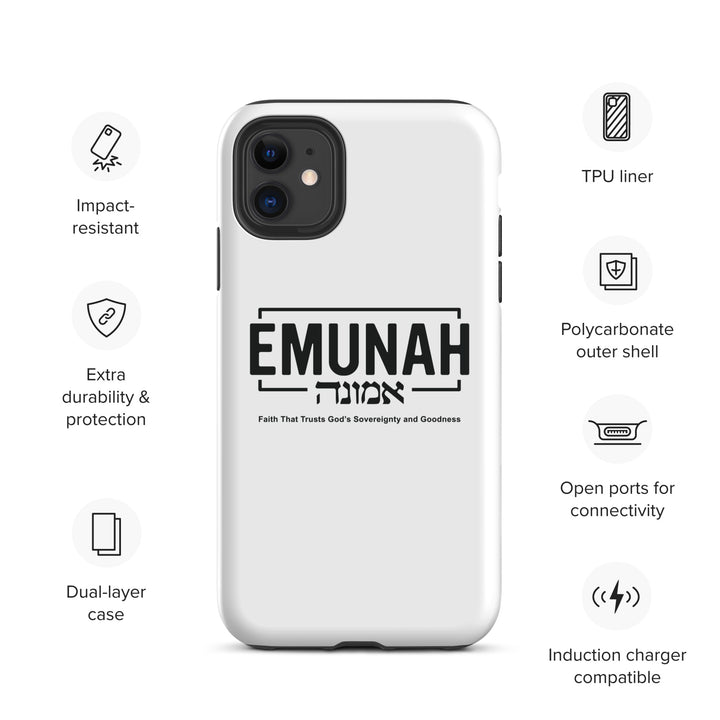 Christian Phone Case Emunah Faith That Trusts White for iPhone® iPhone® Phone Cases   