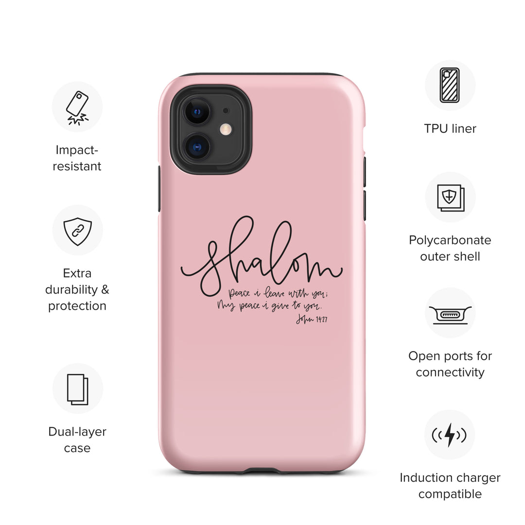 Christian Phone Case Shalom Pink for iPhone® iPhone® Phone Cases   