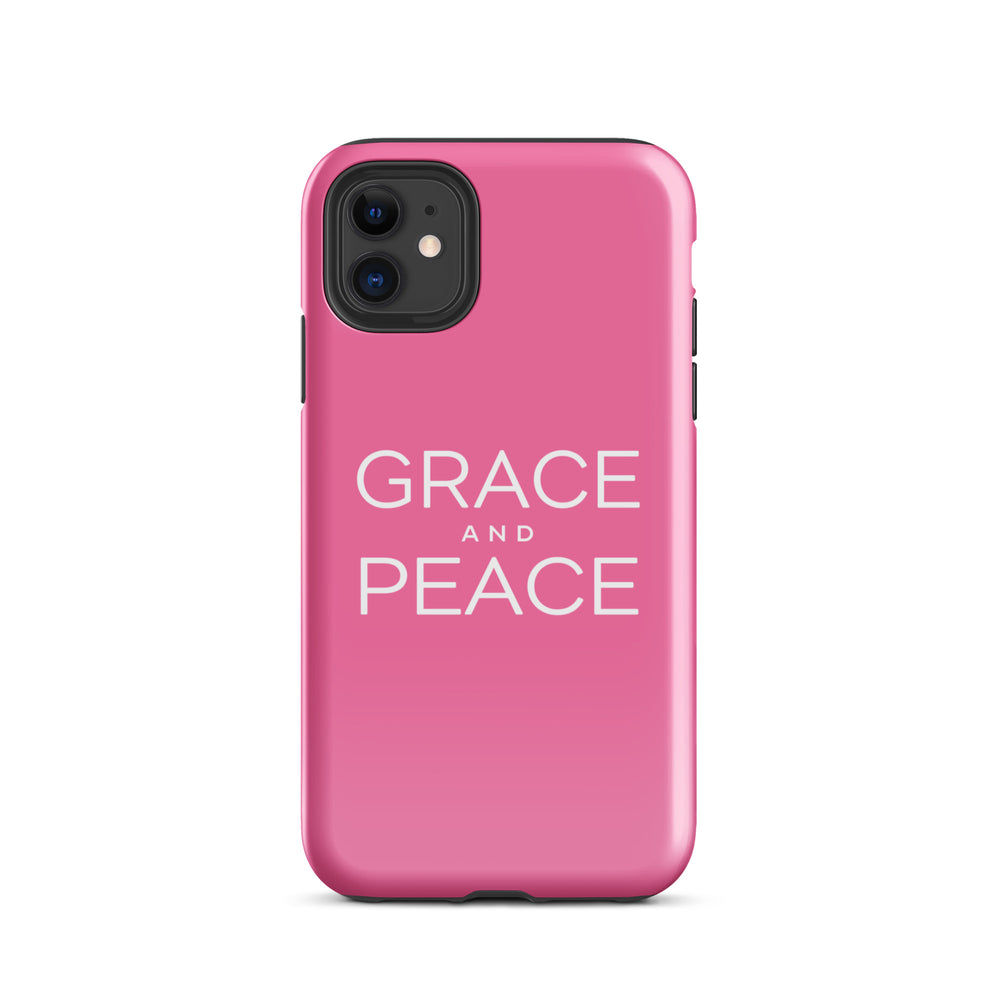 Christian Phone Case Grace and Peace Pink for iPhone® iPhone® Phone Cases Glossy iPhone 11 