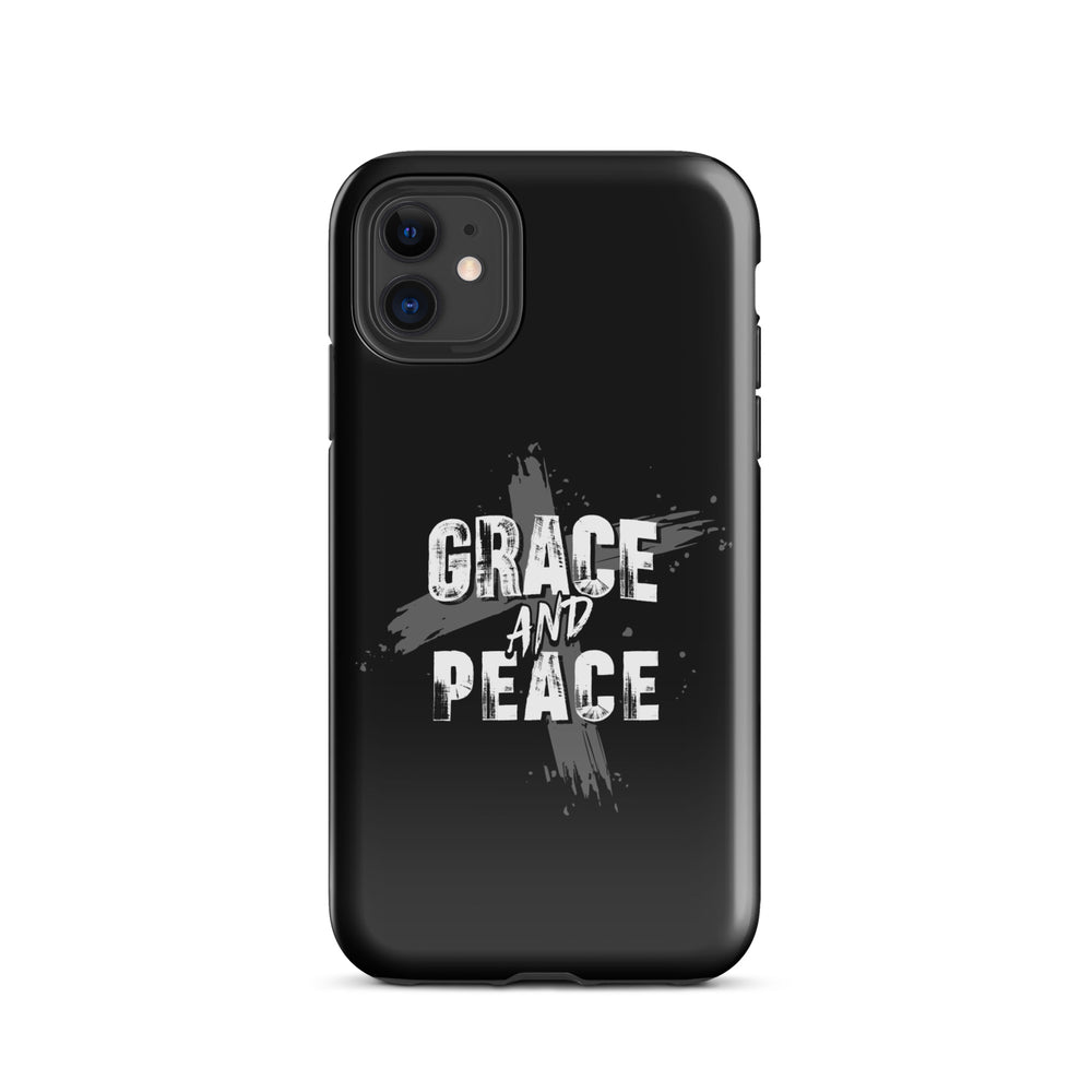 Christian Phone Case Grace and Peace Cross Black for iPhone® iPhone® Phone Cases Glossy iPhone 11 