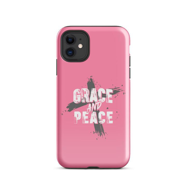 Christian Phone Case Grace and Peace Cross Pink for iPhone® iPhone® Phone Cases Glossy iPhone 11 