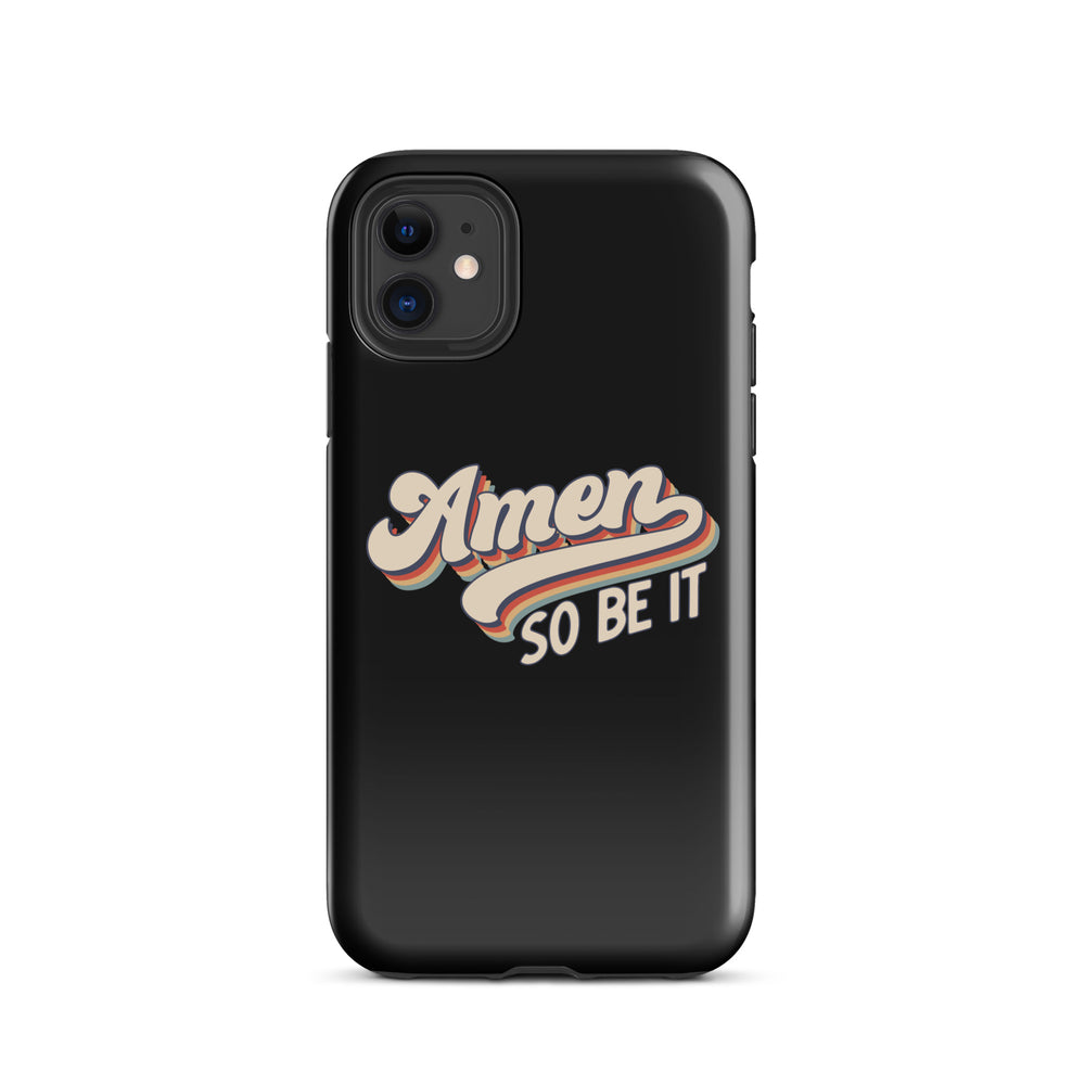 Christian Phone Case Amen So Be It Black for iPhone® iPhone® Phone Cases Glossy iPhone 11 