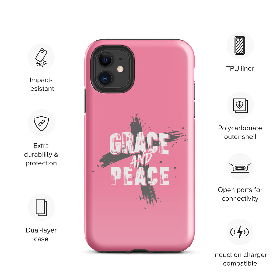 Christian Phone Case Grace and Peace Cross Pink for iPhone® iPhone® Phone Cases   