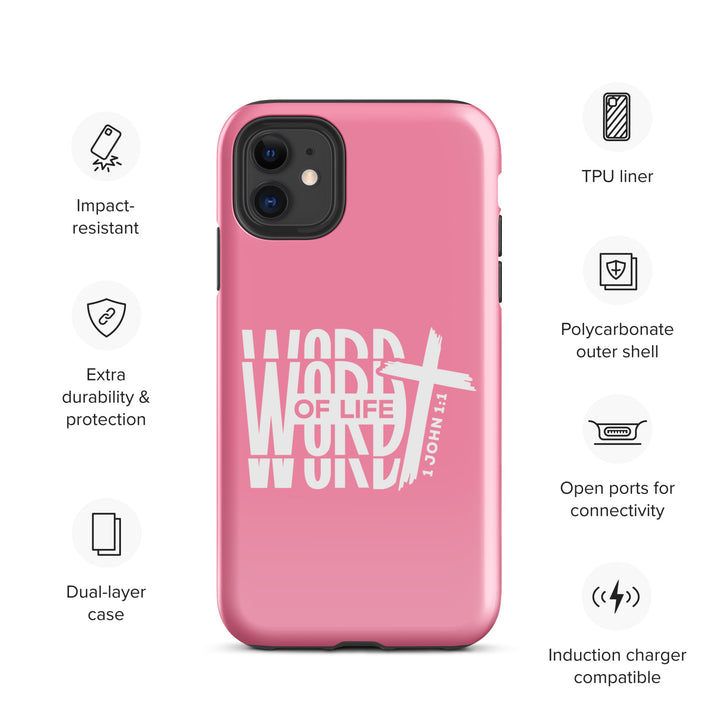 Christian Phone Case Word of Life Cross Pink for iPhone® iPhone® Phone Cases   