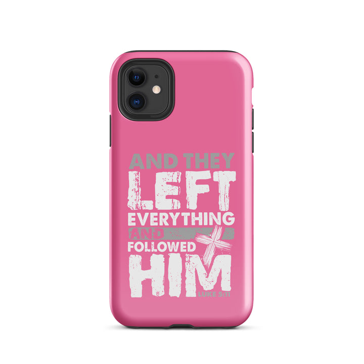 Christian Phone Case Left Everything Cross Pink for iPhone® iPhone® Phone Cases Glossy iPhone 11 