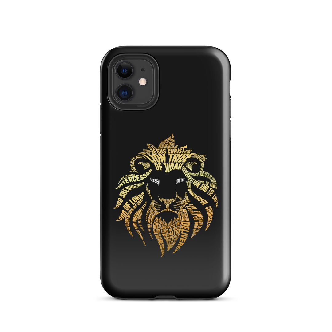 Christian Phone Case Lion Word Cloud Black for iPhone® iPhone® Phone Cases Glossy iPhone 11 