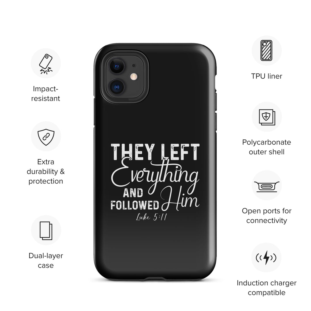 Christian Phone Case Left Everything Black for iPhone® iPhone® Phone Cases   