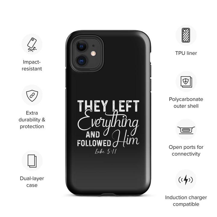 Christian Phone Case Left Everything Black for iPhone® iPhone® Phone Cases   