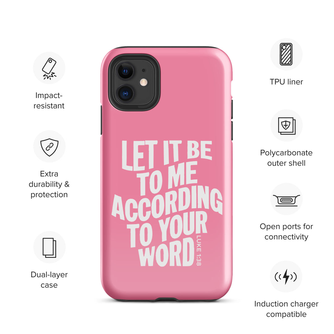 Christian Phone Case According To Your Word Pink  for iPhone® iPhone® Phone Cases   