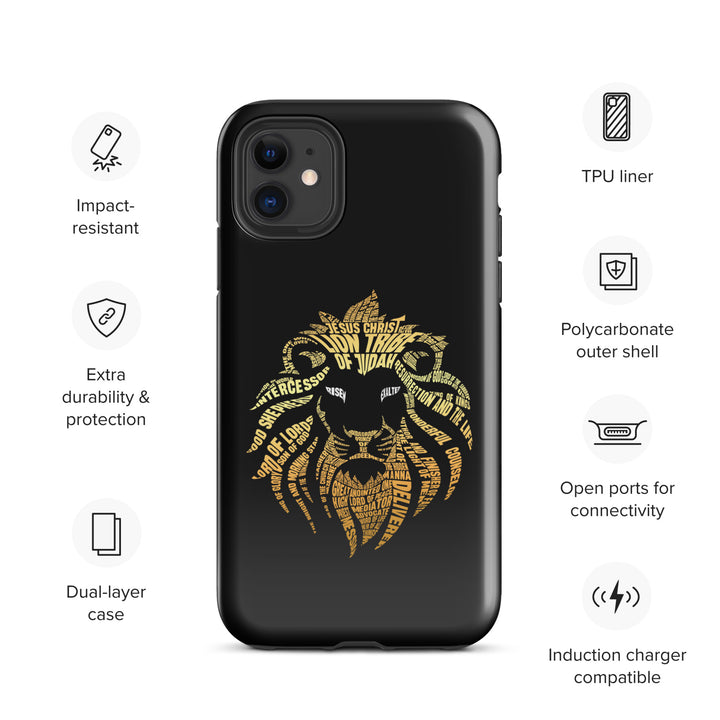 Christian Phone Case Lion Word Cloud Black for iPhone® iPhone® Phone Cases   