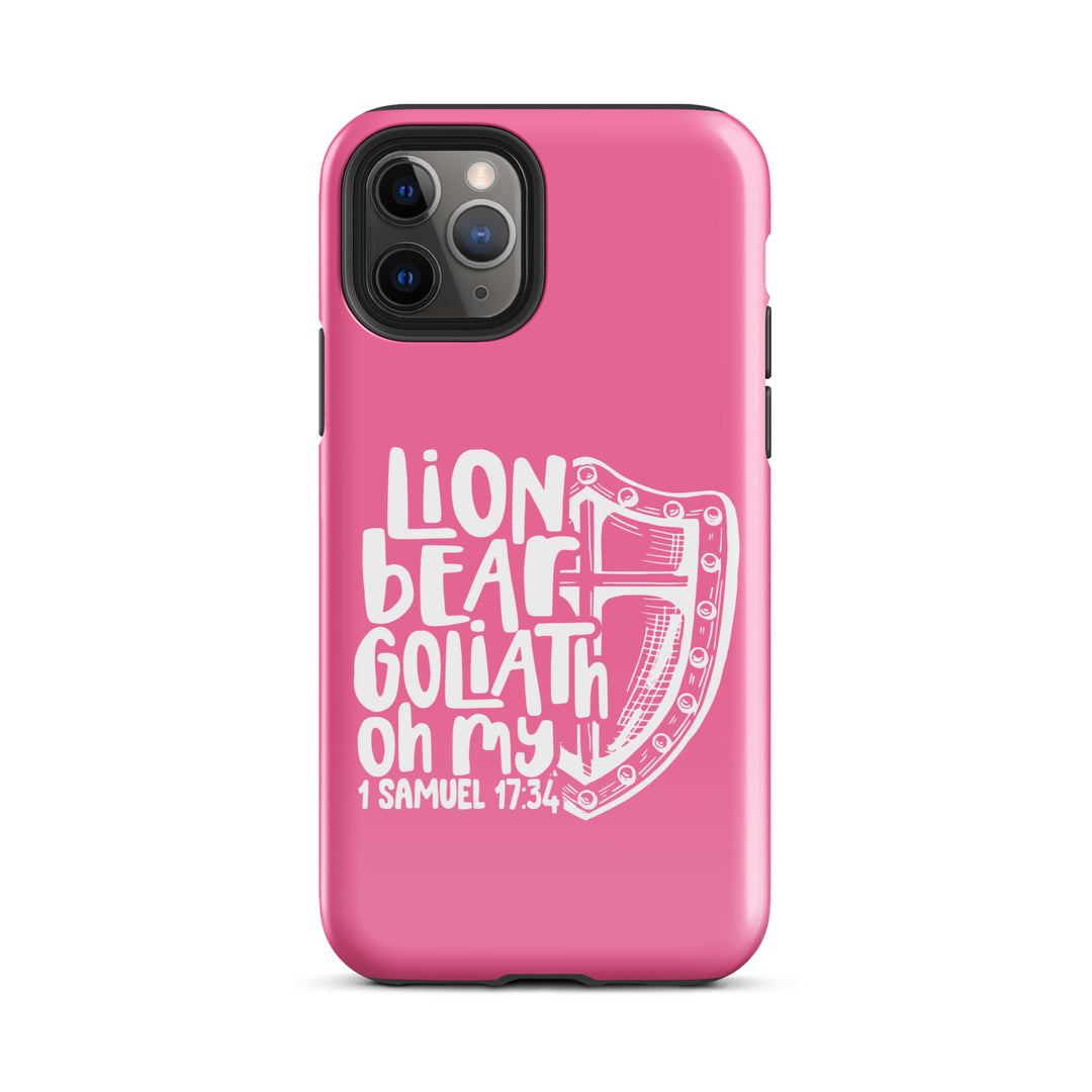 Christian Phone Case Lion Bear Goliath Oh My Pink for iPhone® iPhone® Phone Cases Glossy iPhone 11 Pro 