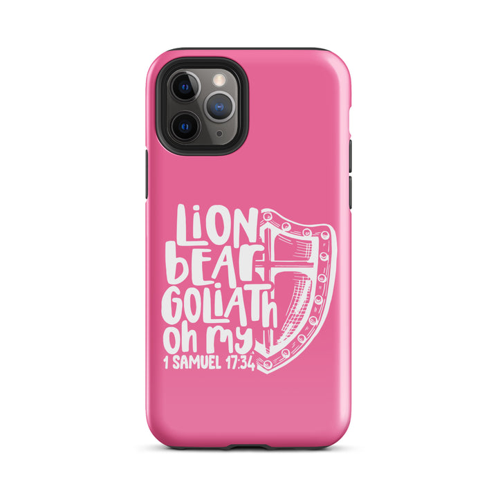 Christian Phone Case Lion Bear Goliath Oh My Pink for iPhone® iPhone® Phone Cases Glossy iPhone 11 Pro 