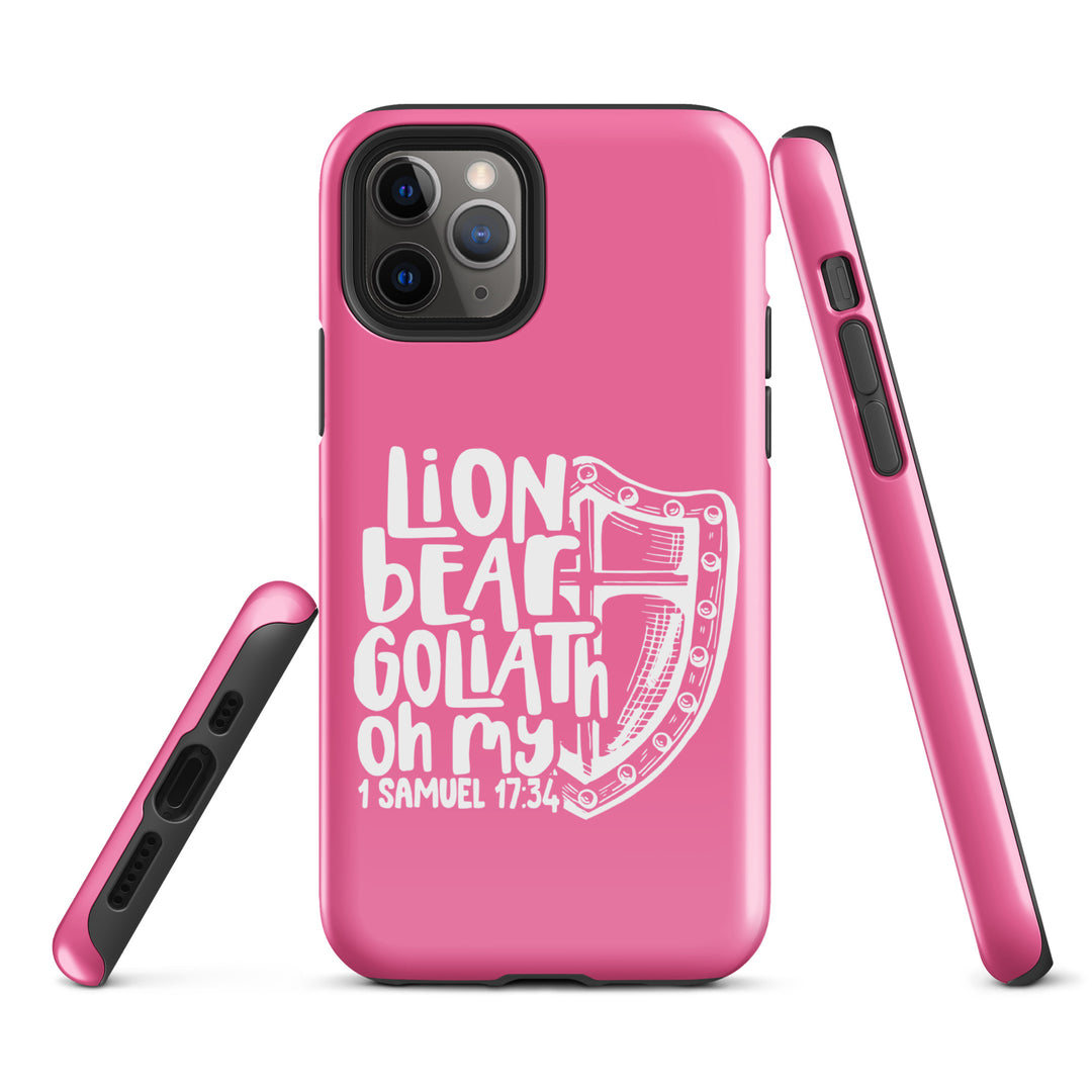 Christian Phone Case Lion Bear Goliath Oh My Pink for iPhone® iPhone® Phone Cases   