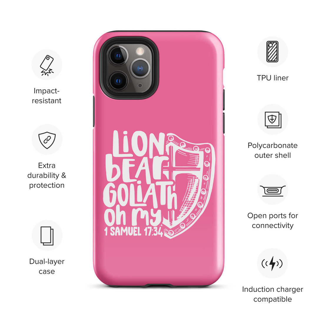 Christian Phone Case Lion Bear Goliath Oh My Pink for iPhone® iPhone® Phone Cases   