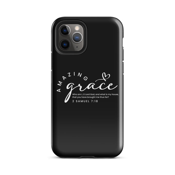 Christian Phone Case Amazing Grace Heart Black for iPhone® iPhone® Phone Cases Glossy iPhone 11 Pro 