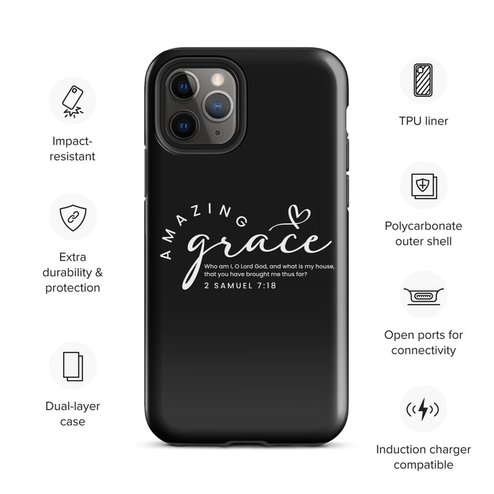 Christian Phone Case Amazing Grace Heart Black for iPhone® iPhone® Phone Cases   