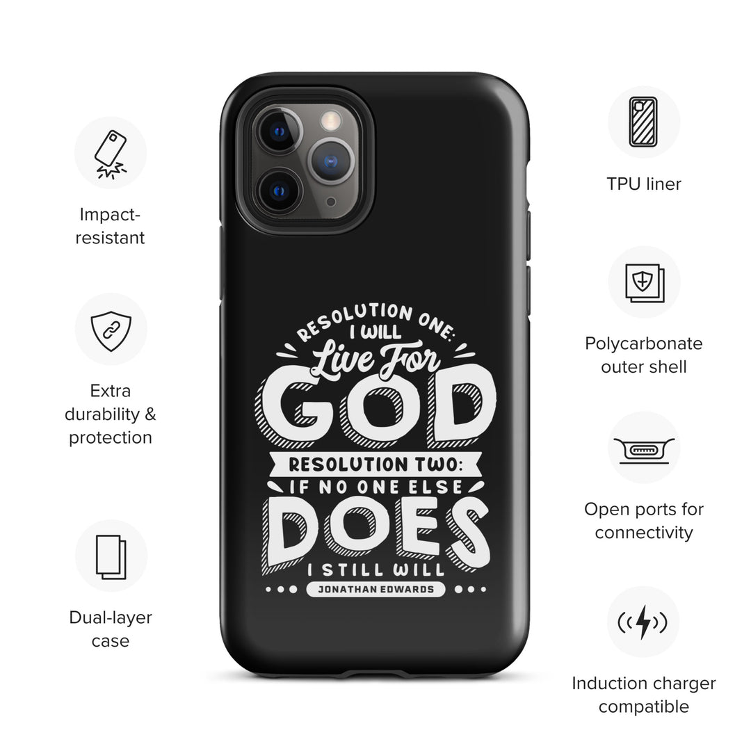 Christian Phone Case Live For God Black for iPhone® iPhone® Phone Cases   