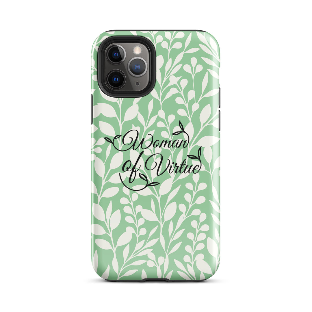 Christian Phone Case Woman of Virtue Green for iPhone® iPhone® Phone Cases Glossy iPhone 11 Pro 