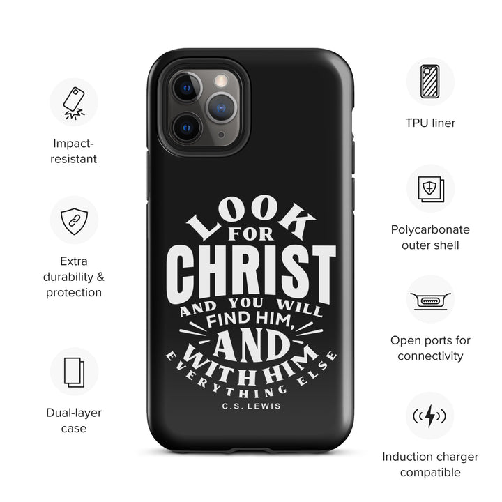 Christian Phone Case Look For Christ Black for iPhone® iPhone® Phone Cases   