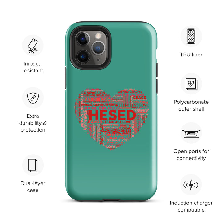 Christian Phone Case Hesed Heart Teal for iPhone® iPhone® Phone Cases   