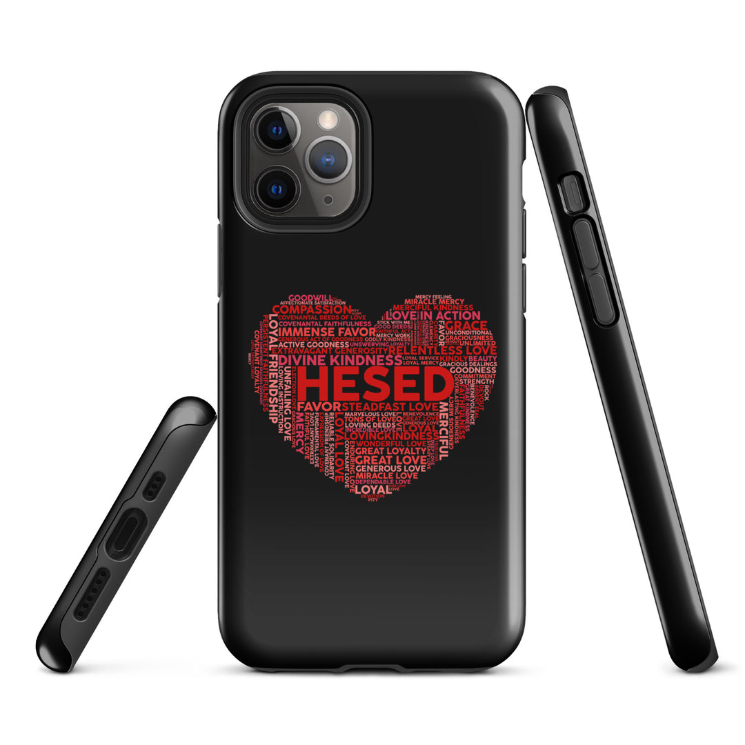 Christian Phone Case Hesed Heart Black for iPhone® iPhone® Phone Cases   