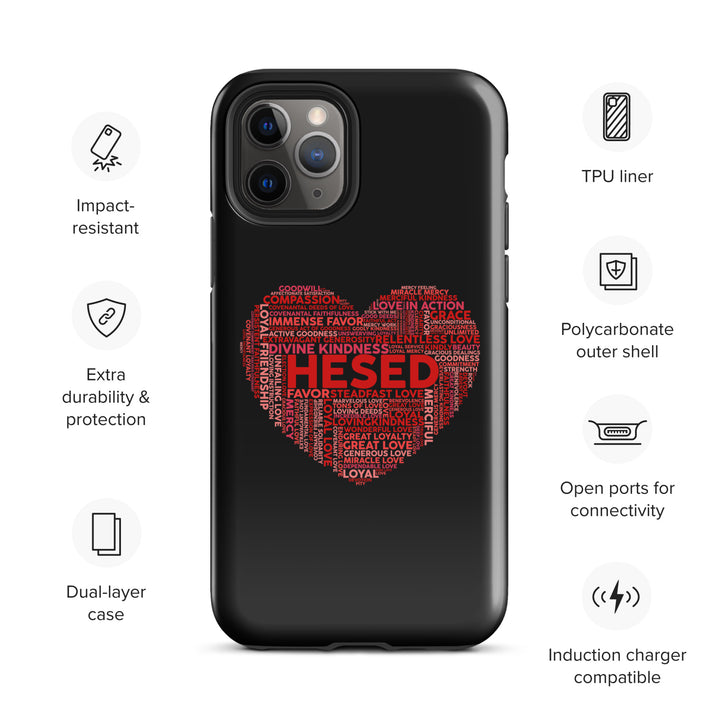 Christian Phone Case Hesed Heart Black for iPhone® iPhone® Phone Cases   