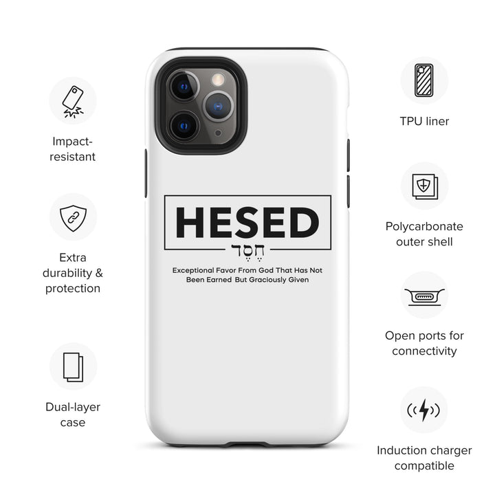 Christian Phone Case Hesed Hebrew Exceptional Favor White for iPhone® iPhone® Phone Cases   