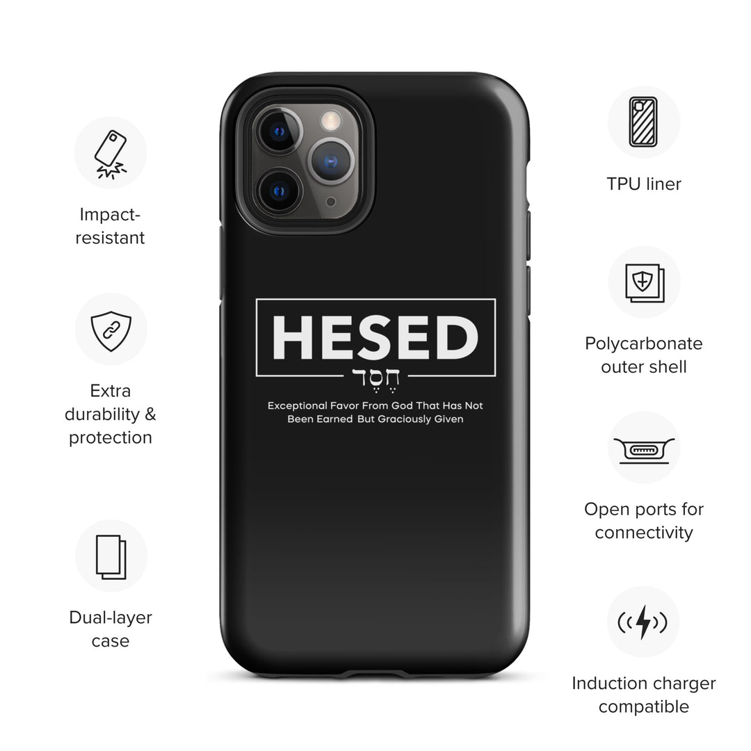 Christian Phone Case Hesed Hebrew Exceptional Favor Black for iPhone® iPhone® Phone Cases   