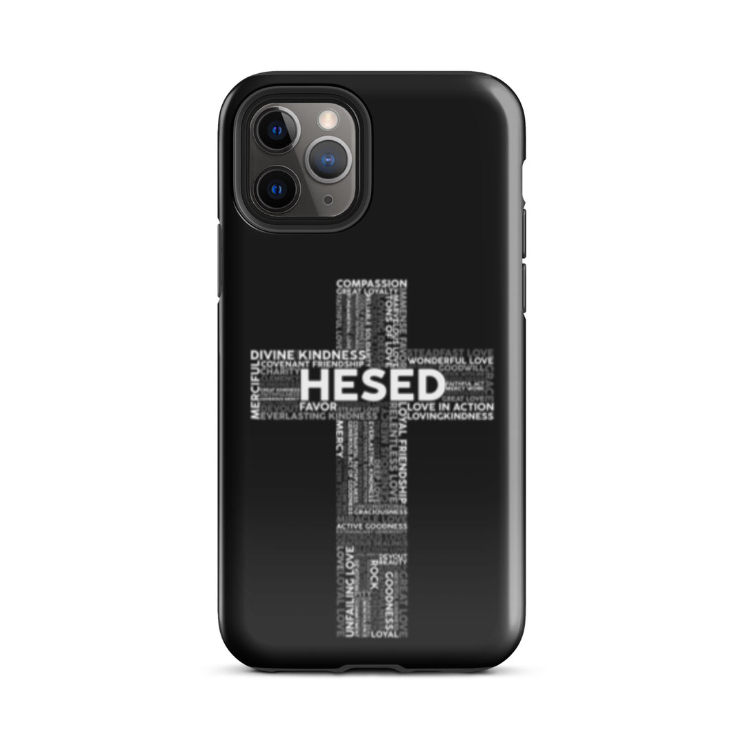 Christian Phone Case Hesed Cross Black for iPhone® iPhone® Phone Cases Glossy iPhone 11 Pro 