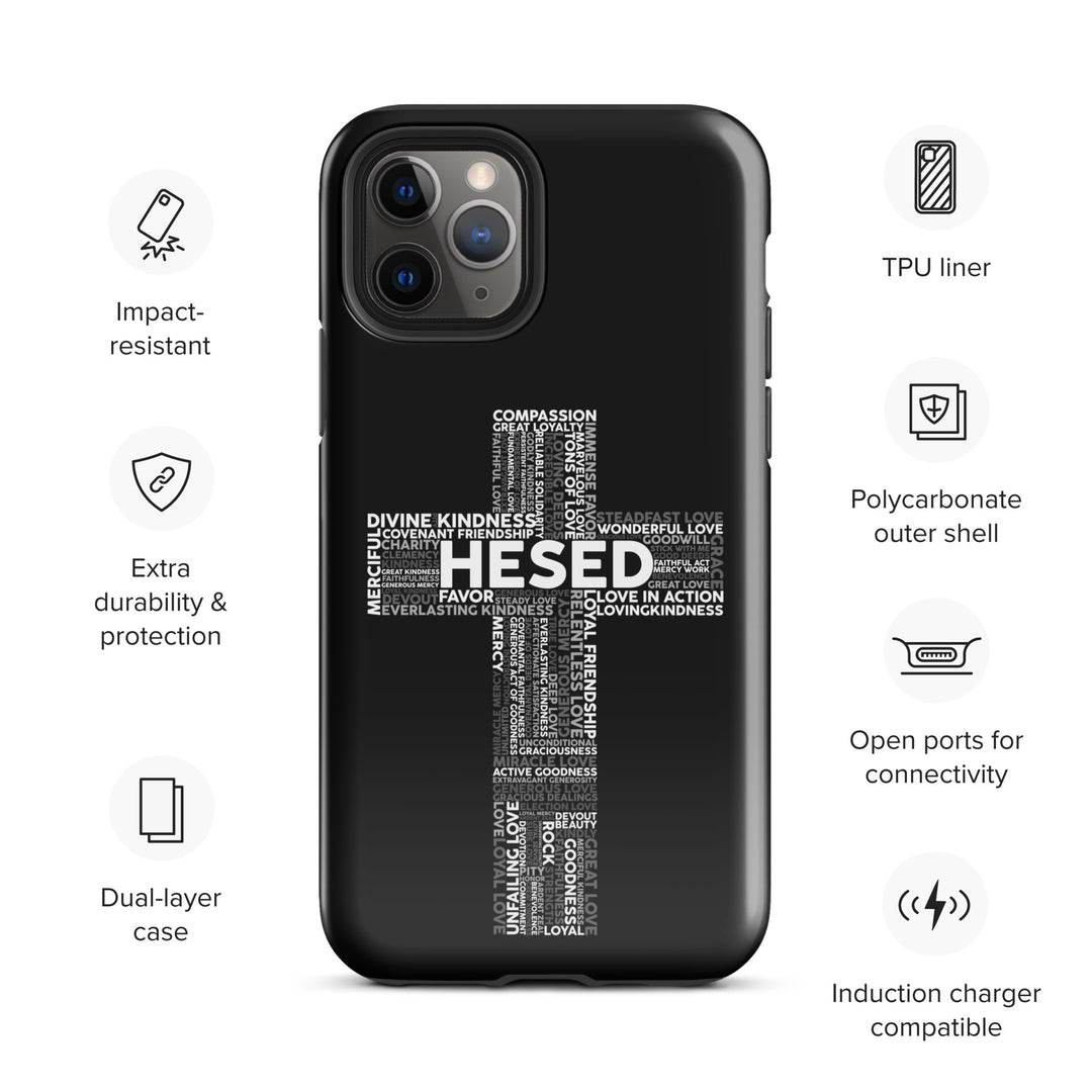 Christian Phone Case Hesed Cross Black for iPhone® iPhone® Phone Cases   